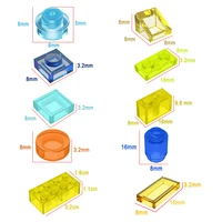 300PCS Transparent Mixed Color Plate Tile Slope Round 1x1 3024 4073 98138 3070 54200 Building Block Part Brick Pixel Art DIY Toy 2