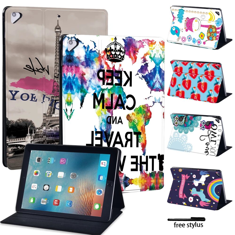 

Tablet Case for Apple IPad Air 4 10.9"/Air 1/2 9.7"/Air 3 10.5" 2019 - PU Leather Foldable Anti-fall Case Stand Protective Cover
