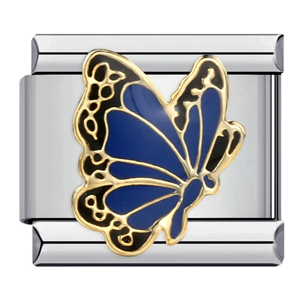 Mode Glasur Bunte Y2k CUte Schmetterling Italienische Links Charm Fit 9mm Edelstahl Armband Schmuck DIY Machen – Detail 3
