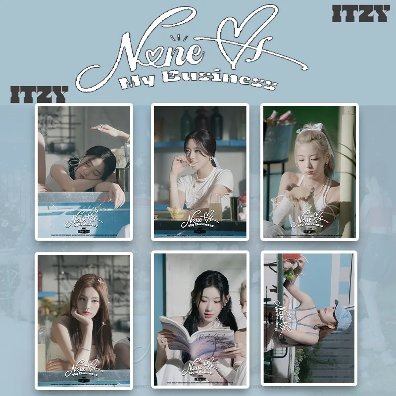 

2PCS NEW KPOP ITZY Poster Sticky Poster Whitepaper Sticker Room Bar Cafe Wall Decoration YEJI LIA YUNA RYUJIN Fans Gift