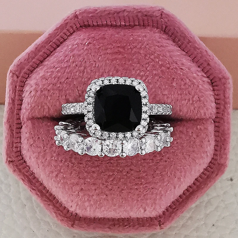 Rose Gold Color silver color bride Engagement Wedding Ring Set of for Women Christmas Gift Dating Jewelry R4955 silver ring,wedding rings,silver rings,gold rings,gold plated rings,gold plated silver ring