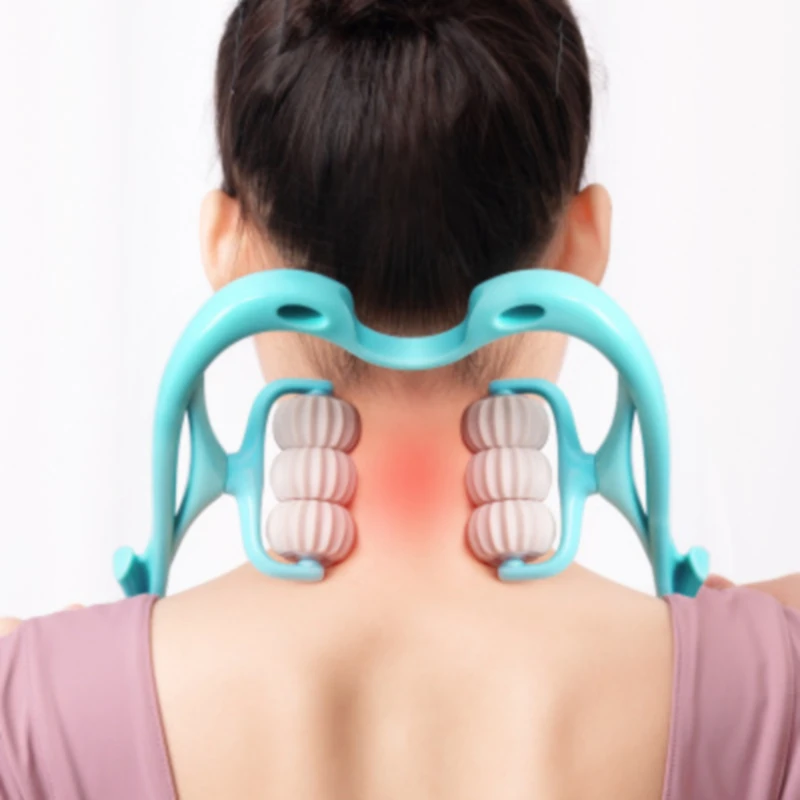 Pressure Point Therapy Neck Massageador Multifunctional Manual 6 wheel Neck Massager neck massager