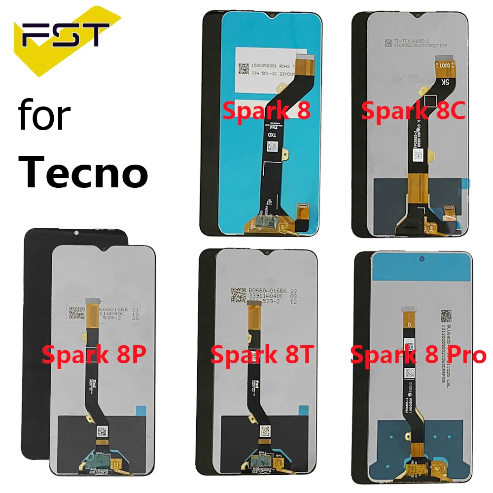 For tecno spark 8 kg6 lcd display touch screen digitizer tecno spark 8c