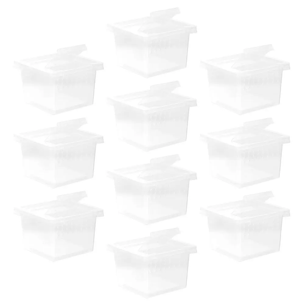 10Pcs 곤충 먹이 상자 투명 파충류 먹이 상자 거미 도마뱀을 위한 다기능 테라..