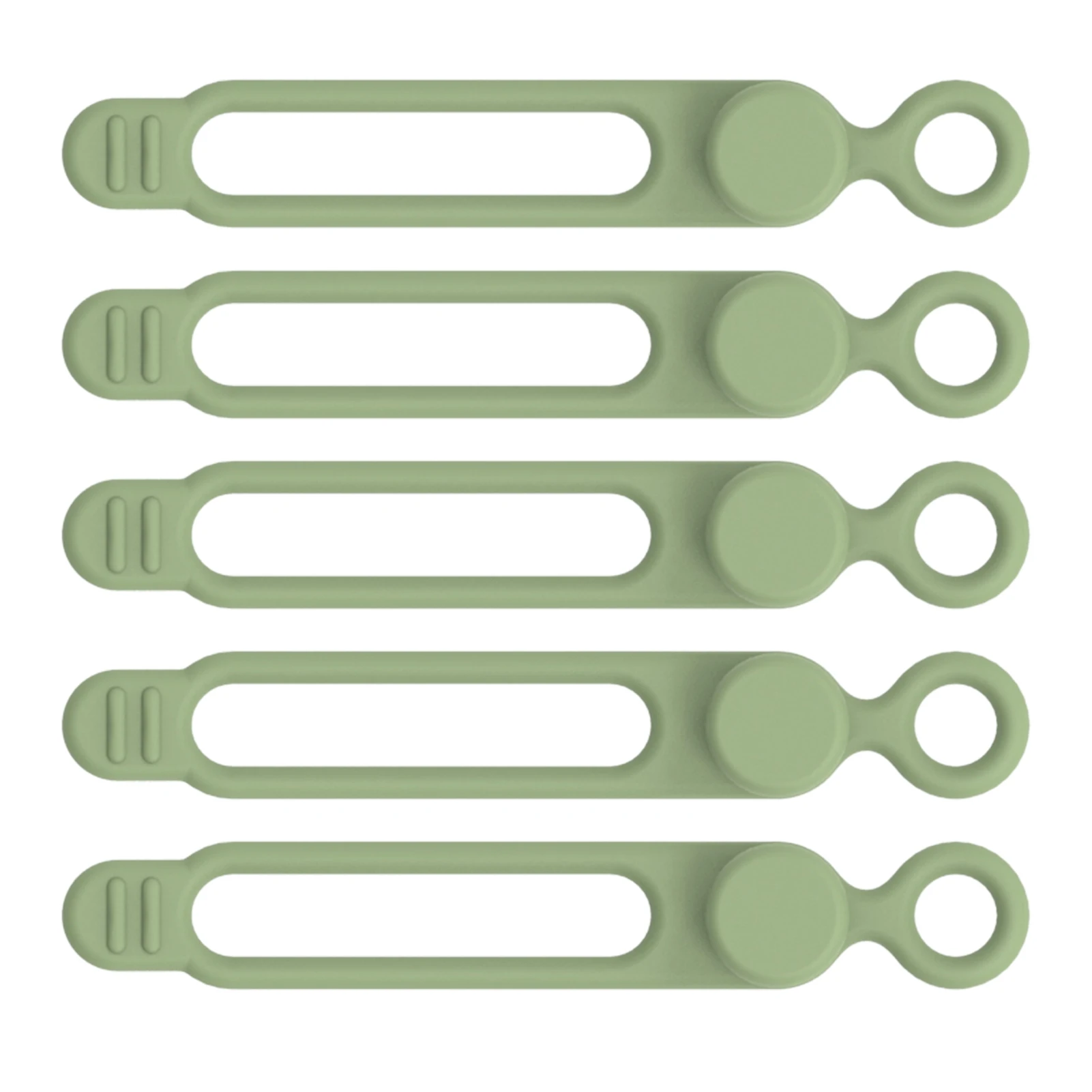 5PiecesCordTiesSiliconeCableWireTiesBuckleDesignReusableSoft