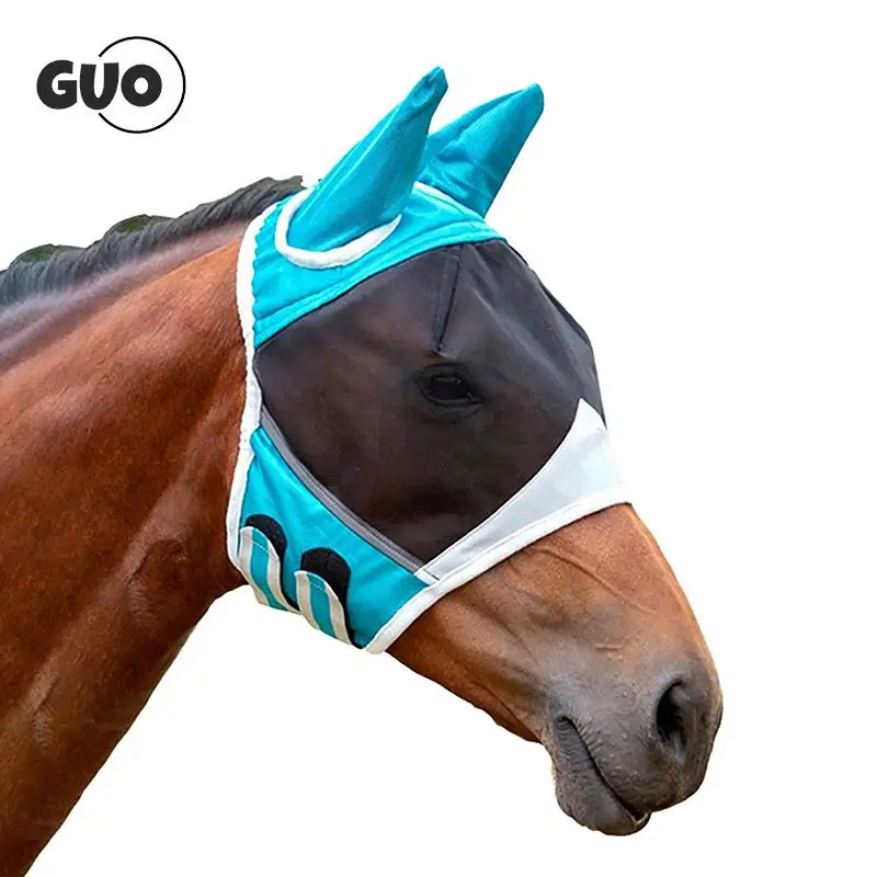 1pc Anti-Fly Mesh Equine Mask Horse Mask Stretch Bug Eye Horse Fly Mask with Covered Ears Horse Fly Mask Long Nose with Ears