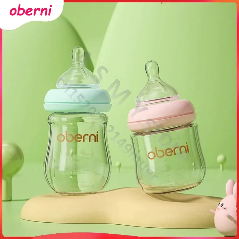 

Newborn Baby Glass Bottle/120ML150ML Anti-colic Wide Mouth Bottle/Anti-Choking Nursery Bottle/BPA Free/0-3 Months Baby Use