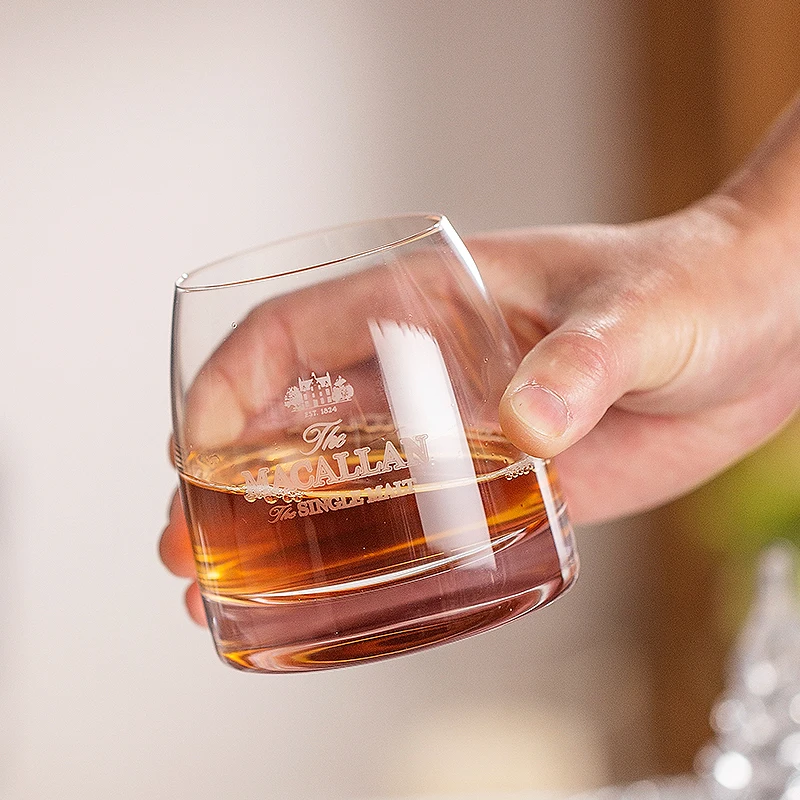 Фото Стаканы для виски Macallan, набор из 2-х шариков для льда! Стакан 11 унций, идеально подходит для шотландского, коктейлей, рома, водки. Стильная посуда для бара. №4