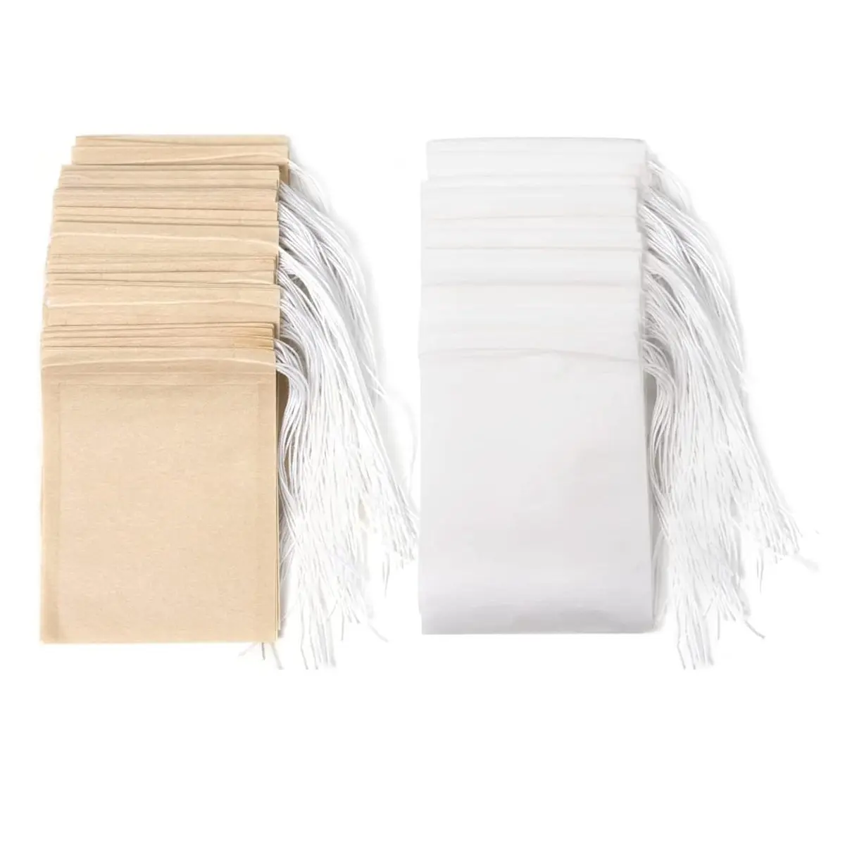 

100Pcs Disposable Tea Bags Filter Bags for Tea Infuser with String Heal Seal Biodegradable Empty Tea bags for Loose Tea Spice