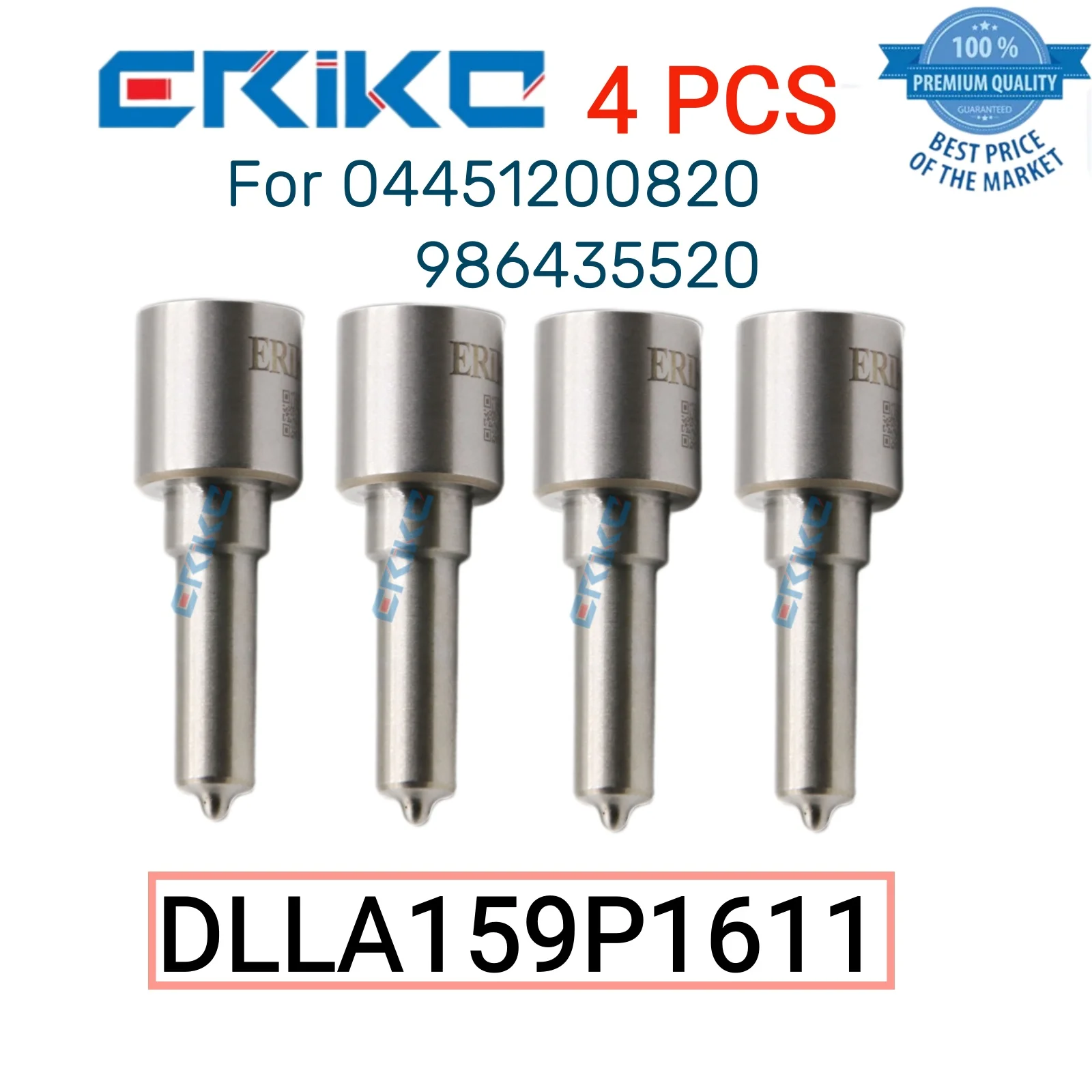 

4 PCS DLLA159P1611 Diesel Fuel Injector Nozzle 0 433 171 985 DLLA 159 P 1611 Nozzle DLLA 159P1611 for 0445120082 0986435520