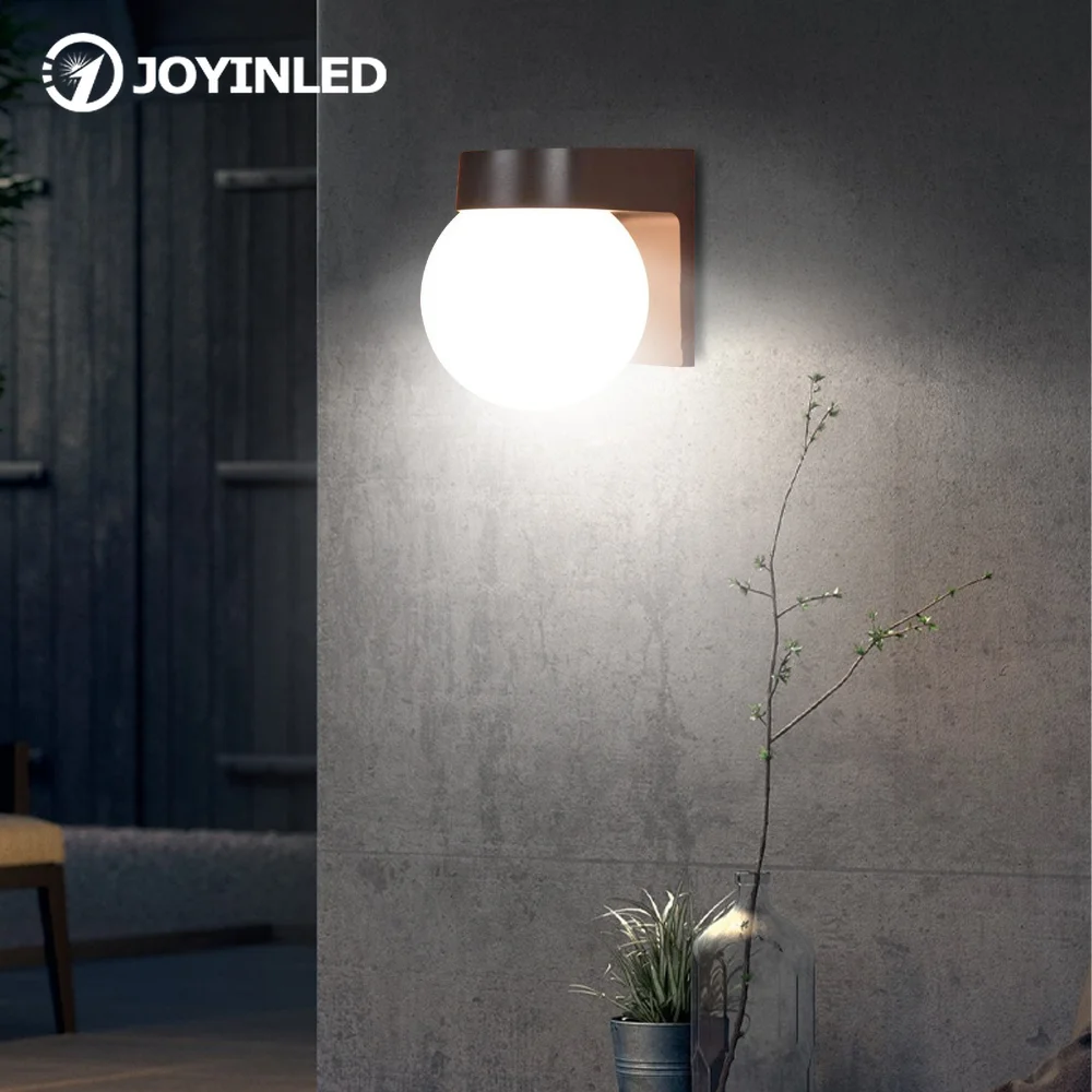 

Wall Lamp for Dining Room Living Room Decoration LED PC Base Milky White Acrylic Shade Spherical Outdoor Lamp Lighting