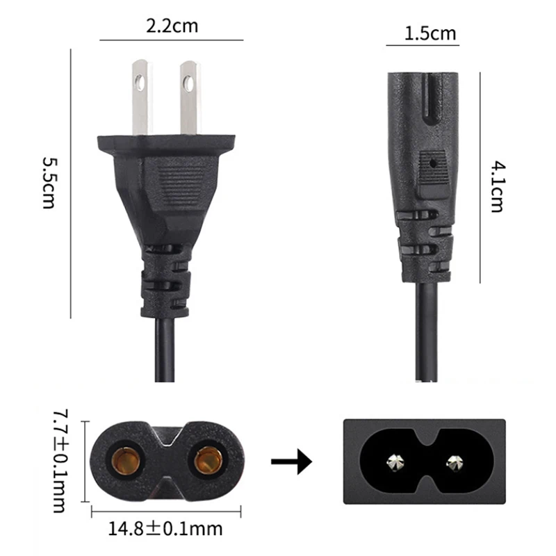 Universal EU 2-Pin Power Cable