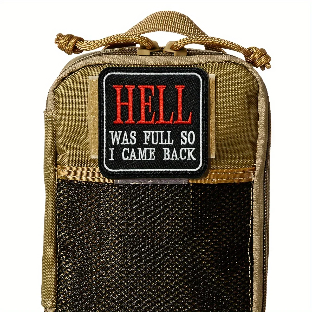 Humorous 'Hell Was Full So I Came Back' Embroidered Patch with Hook & Loop Fastener
