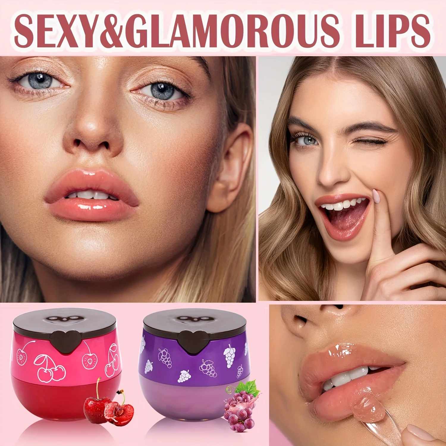 Lip Mask Honey Pot, Moisturizing Lip Mask with Brush, Lip Sleeping Mask Overnight, Hydrating Lip Balm, Lip Mask Propolis 2
