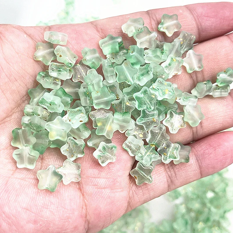 Elegant Matte Glass Star Beads - Set of 30 for Jewelry Crafting and DIY Projects