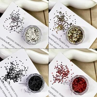 1Mm Mini Loving Heart Shape Glitter Powder Nail Charm Gold and Silver Sequins Chrome Powder Winter Nail Accessories Decoration 1