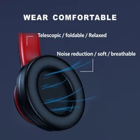 Lenovo-Auriculares inalámbricos por bluetooth, audífono estéreo hifi con cancelación de ruido para video juegos, por encima de la oreja plegables para ordenador, modelo HD200 - Imagen 3