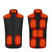 

11-Place Smart Electric Heated Vest Dual Control Winter Thermal USB Heating Jacket Outdoor Warm Heatable Coat Vests for Adult