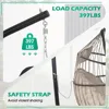 Egg Hanging Chair with Stand Hammock Wicker Basket Hanging Patio Swing Chair UV Resistant Cushion for Indoor Bedroom 3