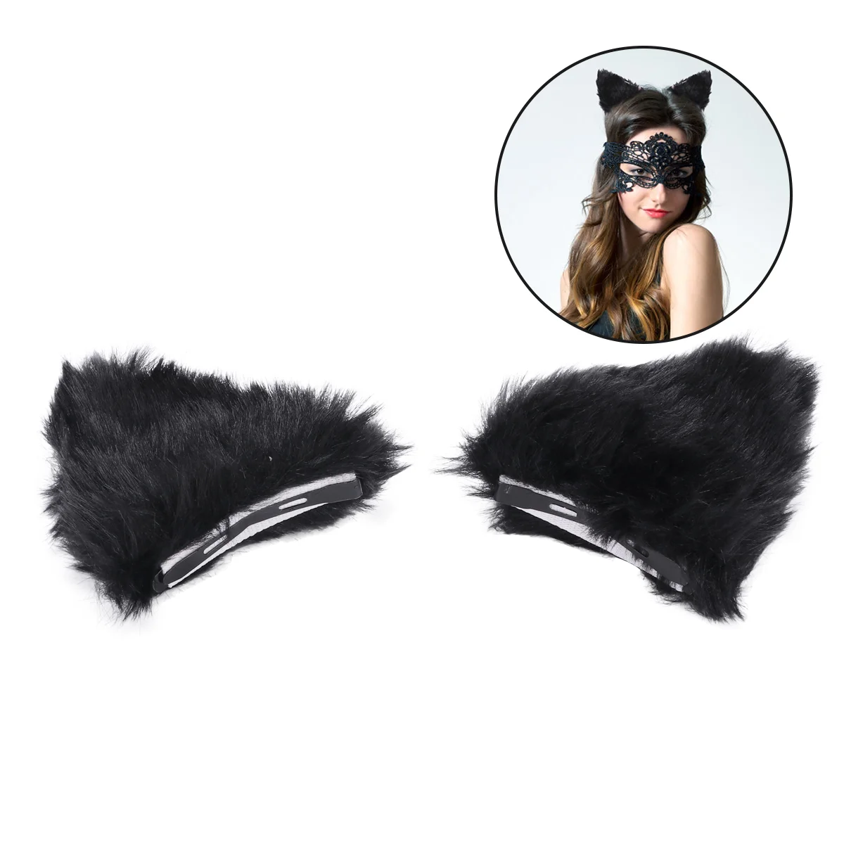 Ears Hairpin Hair Clips Girls Adorable Headwear Animal Ear Headdress Costumes Accessories Halloween Party 2pcs