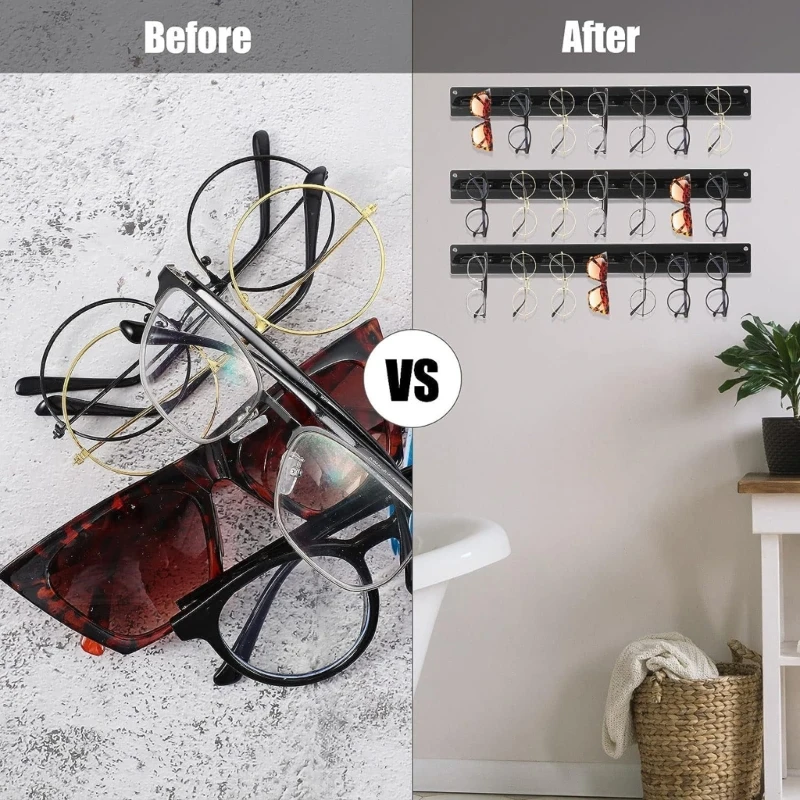 Sunglasses Holder Organizer Acrylic Sunglasses Storage Hanger Rack Wall Mounted Eyeglasses Holder Eyewear Display Rack B03E 2