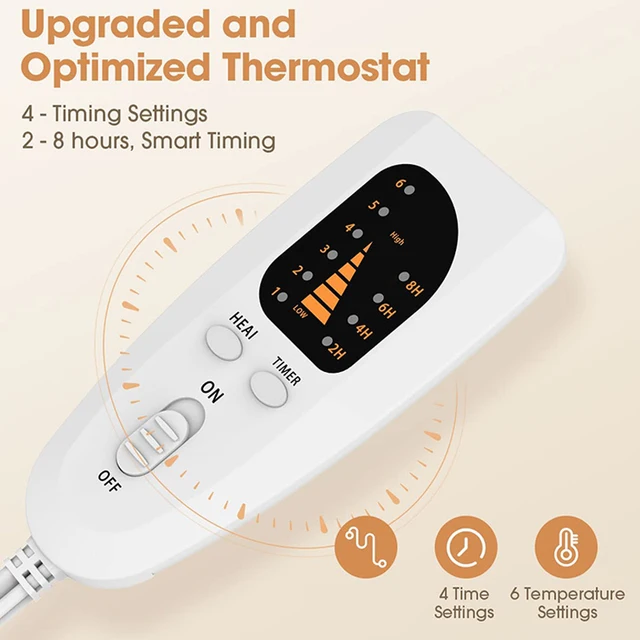 Elektromos Lábmelegítő Fűtőpad Láb, Usb-Töltő Energiamegtakarítás Meleg Láb Burkolat 6 Fűtés És 4 Időzítő Otthoni Hálószoba Alvás - Image 5
