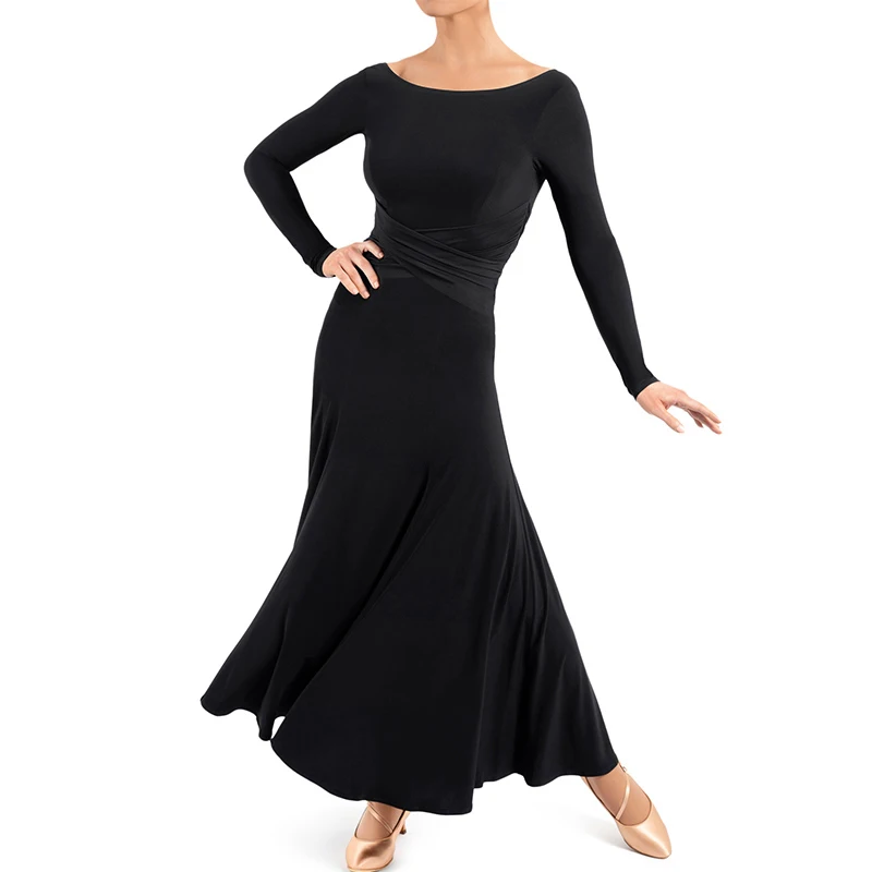 New Ballroom Dance Clothes Women Adult Practice Wear Black Green Pink