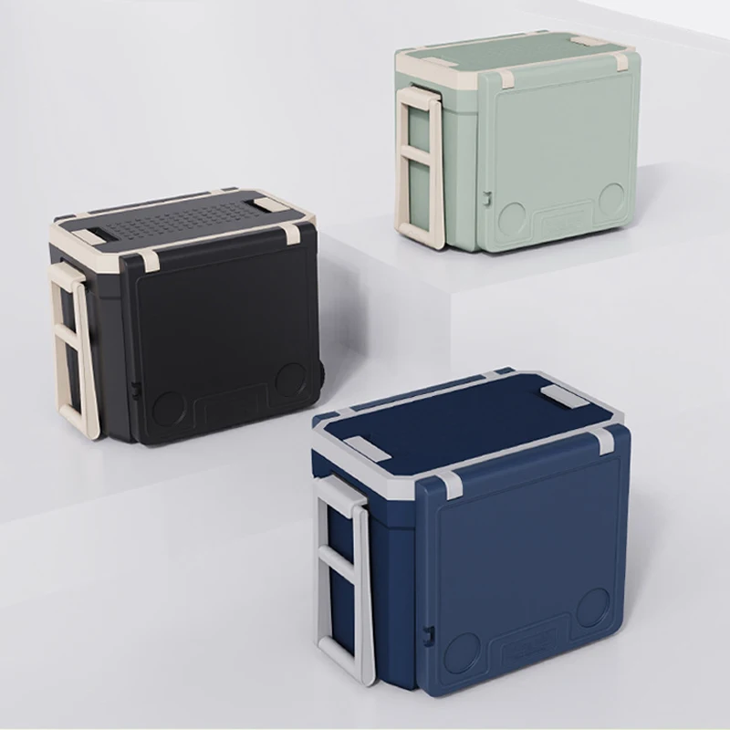 32L portable outdoor camping ice chest cooler box set with table and chair wheels