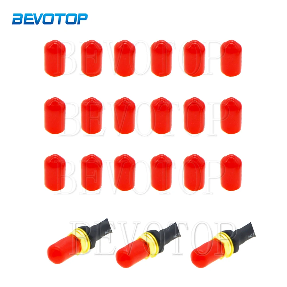 

100pcs/Lot 6mm Protective Cover Rubber Covers Dust Cap Red for SMA Female Connector or Metal Tubes