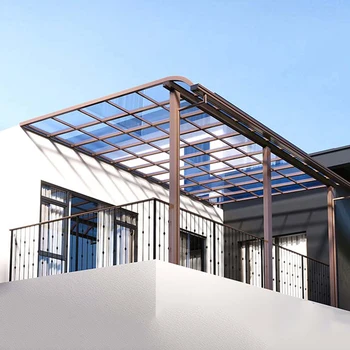Luxury Aluminum Alloy Awnings Waterproof Polycarbonate Roof Canopy for Outdoor Garden Villa Sunshade Pergola Balcony Protection