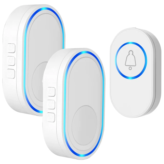 Sonnette sans fil étanche Smart Home, alarme de sécurité à domicile, sonnette de porte extérieure, prise EU, US, UK, 39 accords, flash LED, mise en commun 1