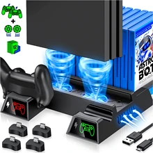 Per PS4/PS4 Slim/PS4 Pro Vertical Stand Refoling Fan Dual Controller Console Console Dock Station per PlayStation 4