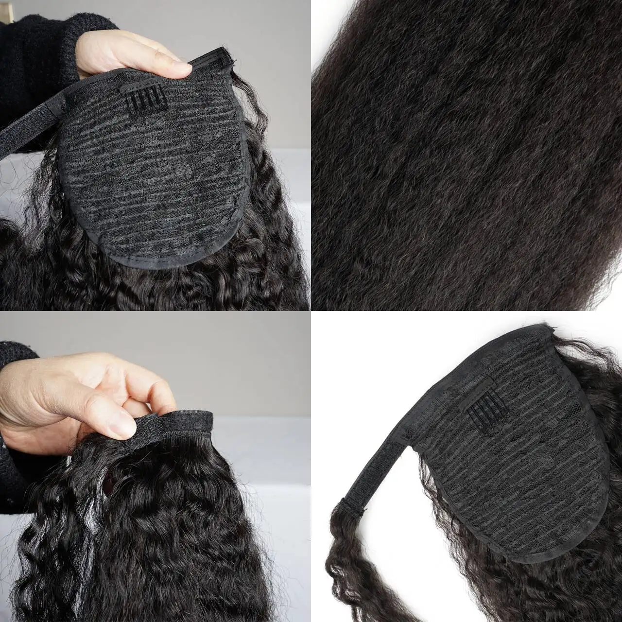 Kinky Straight Wrap Around Ponytail Human Hair 100g Brazilian Pony Tail Remy Hair Clip In Ponytail Extensions For Women human hair extensions