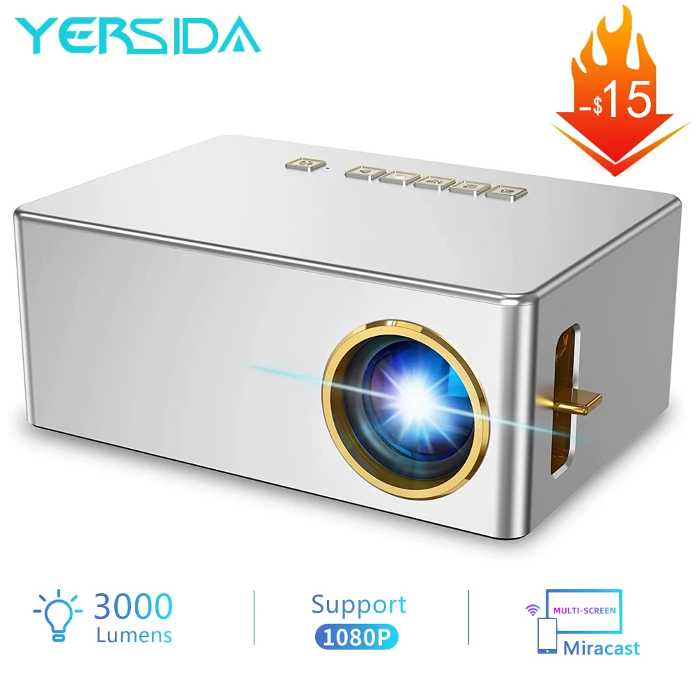 YERSIDA-miniproyector LED YD10 para cine en casa, dispositivo con batería de 1080P, WIFI, sincronización de teléfono, para películas 4k, vídeo Full HD