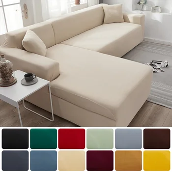Copridivano per soggiorno Copridivano angolare solido elastico Fodere per chaise longue a forma di L Protezione per sedia 1/2/3/4 posti 1