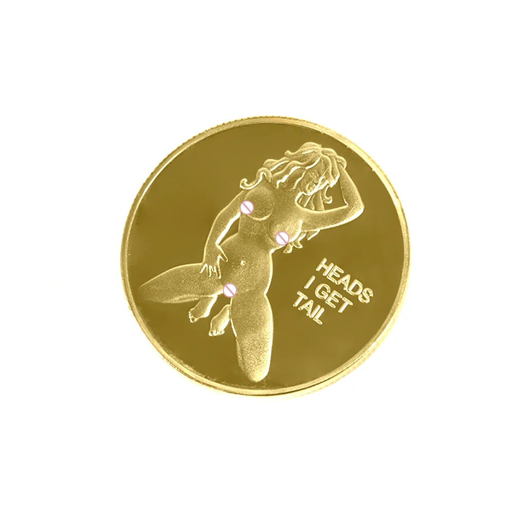 Commemorative Coin 1PC Sexy Girl Coins Lucky Girl Gold