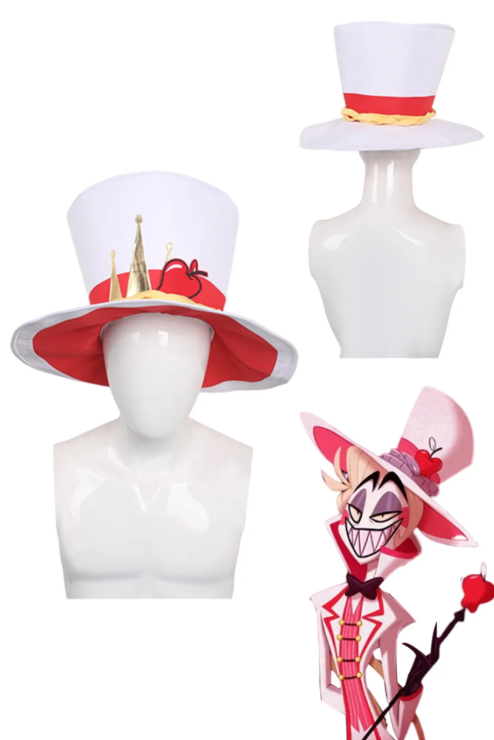 

Шляпа для косплея Lucifer, кепка, аксессуары для костюма, мультяшное аниме, Маскировка для отеля, белые шляпы, подарки для взрослых, унисекс, костюмы на Хэллоуин, карнавал
