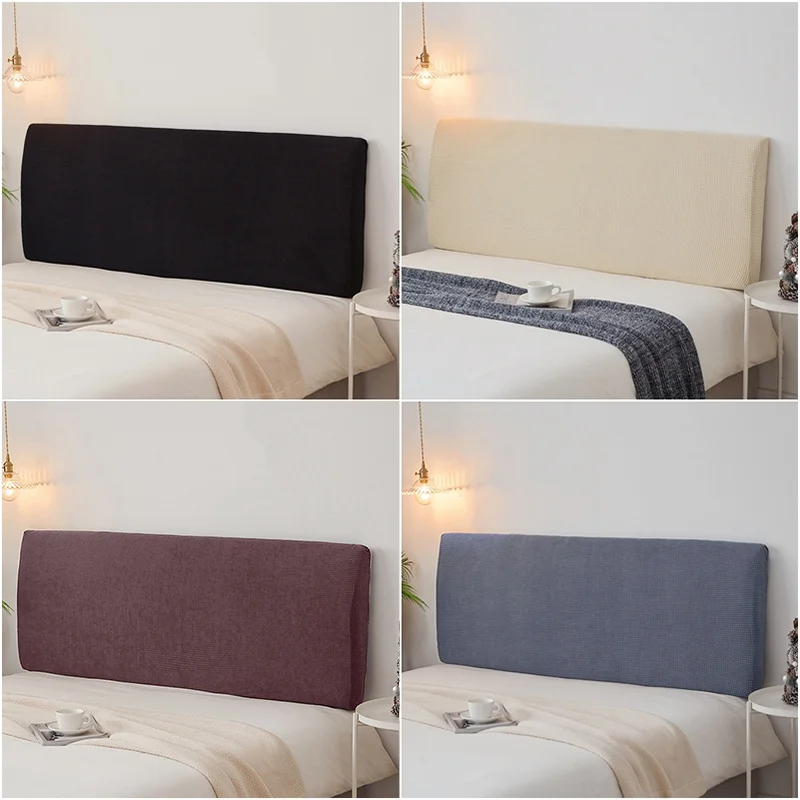 Velvet Headboard Cover Bed Headboard Cover All-inclusive Headboard Cover Elastic Bed Head Cover Jacquard Bedspreads Solid Color Bed Head Back Protection Home Decor