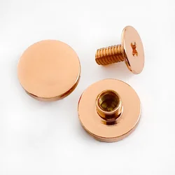 Round Head Metal Rivet Studs for DIY Leather Craft and Accessories (10/20 Pieces, 10mm) (RoseGold)