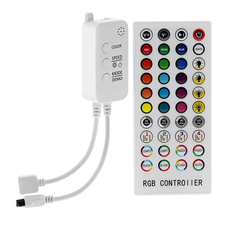 

Music Bluetooth Controller RGB Controller DC12V 40Key IR Remote Controller For 2835 5050 RGB LED Strip Lights
