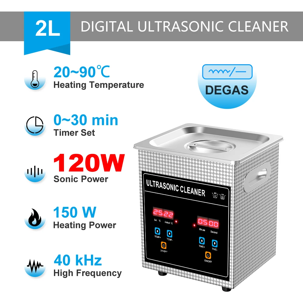 thumbnail image 1 of Baño ultrasónico digital de 900 W, 0,8 l, 2 l, 3 l, 6 l, 10 l, 15 l, 22 l, 30 l, temporizador de calentador, desgasificador, cesta de limpieza, limpiador ultrasónico, herramienta de limpieza, 1 of 5