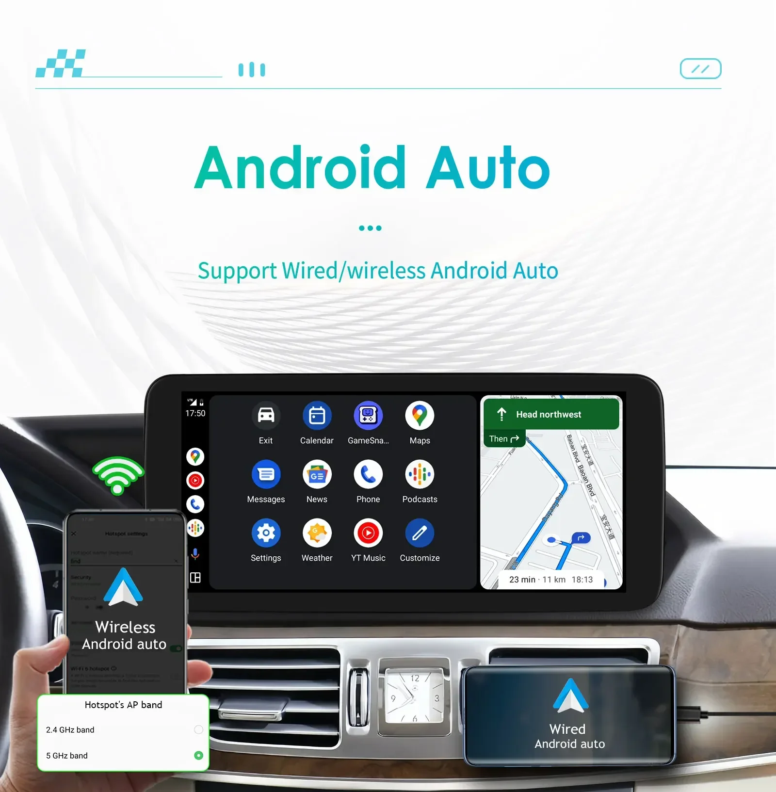 10,25 "Bildschirm Carplay 4G Auto Radio Android Für Mercedes Benz C-Klasse W204 S204 2008-2010 NTG 4,0 Multimedia Player GPS BT Stereo – Detail 9