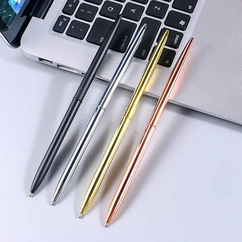 1.0mm Metal Luxury Gold Sivler Ballpoint Pens for Writing School Office Business Supplies luxury quality 856 gray platinum cross line colour student school office supplies medium nib ballpoint pens new