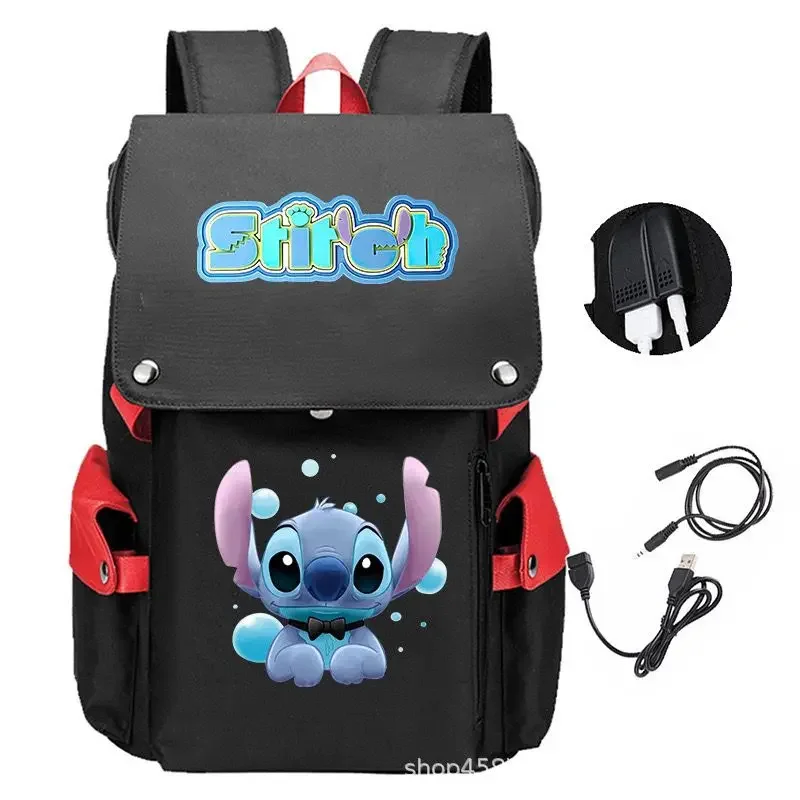 

Brand New Disney Stitch Boys Girls School Bag Large Capacity Youth USB School Bag Women Men Laptop Travel Backpack Birthday Gift