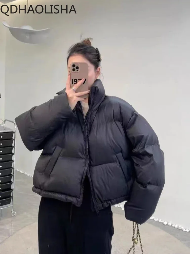 

Куртка женская зимняя облегающая, однотонная, с подкладкой, парка, плотное короткое хлопковое пальто, женская зимняя верхняя одежда, пуховая куртка, 2023