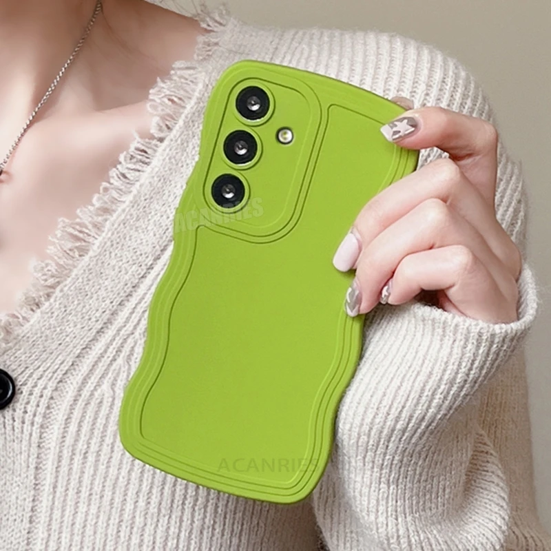 Cute Wavy Liquid Silicone Bumper Protective Case - Pink