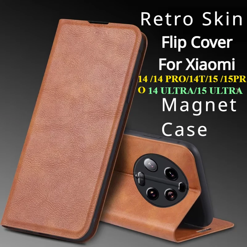 Étui Portefeuille En Cuir PU Pour Xiaomi 15T Pro 5G - Protection Antichoc, Avec Fentes Pour Cartes Et Fermeture Magnétique