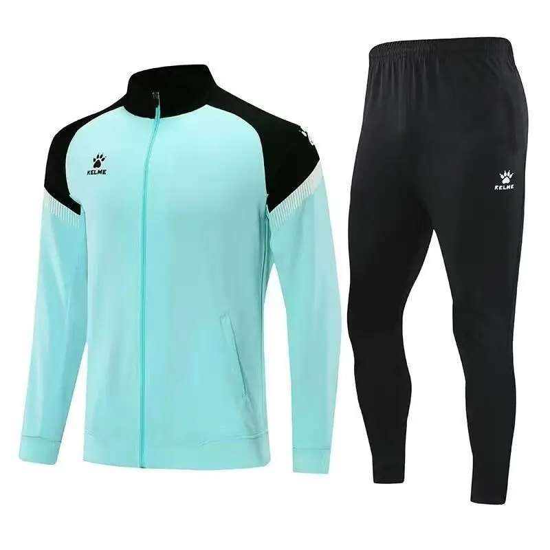 Sports suit KELME Football Uniform Training Suit Sports Jacket Zip Long Sleeve Coat Trousers Fitness Clothes Jogging Sportswear Exercise Set
