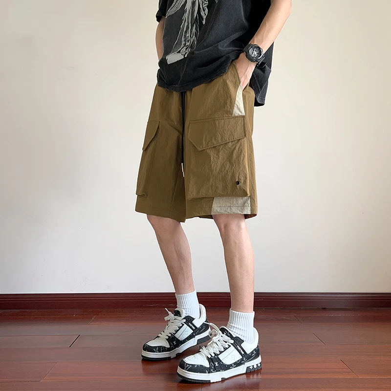 Summer New Men's Casual Shorts Ins Trend Thin Section Workwear Brand Loose Fit Mid-waist Five-point Pants