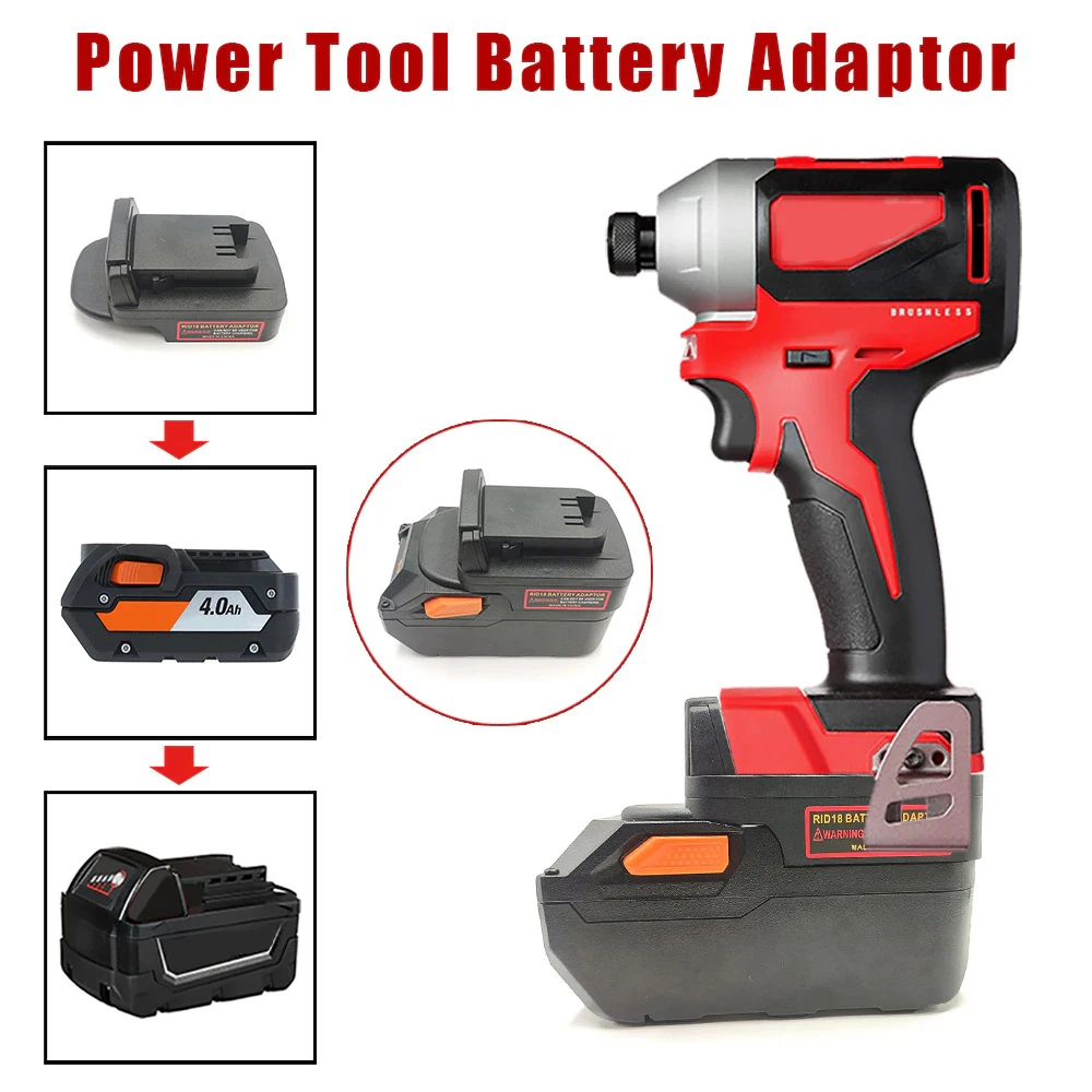 

Преобразователь адаптера аккумулятора для литиевой батареи Ridgid/AEG 18 в литий-ионную батарею Milwaukee 18 в для электроинструмента 48-11-1835